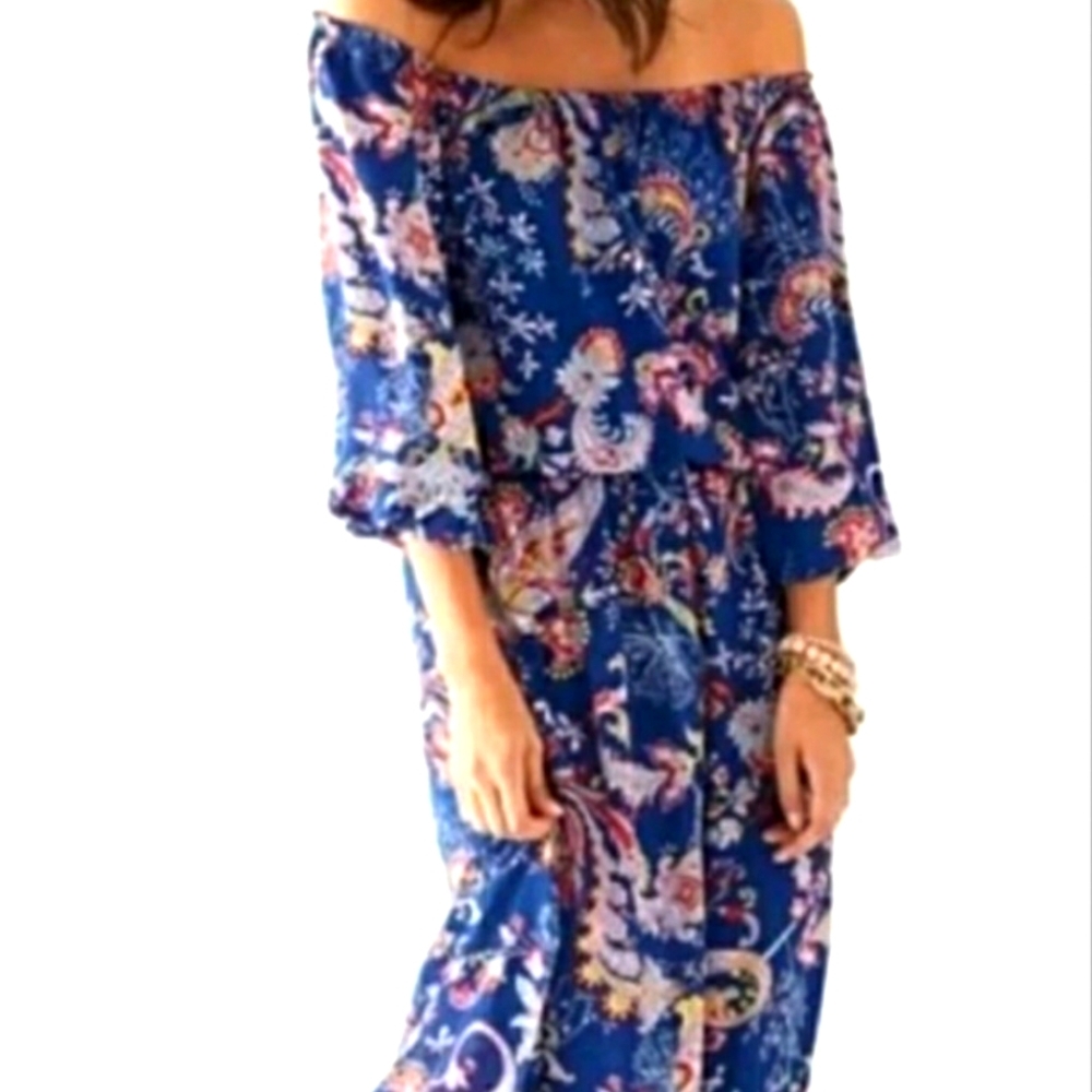 BISOU BISOU OFF SHOULDER MAXI DRESS